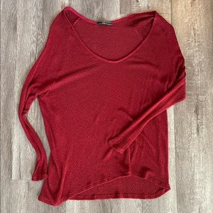 Deep Red Dulcie Long-Sleeve Top